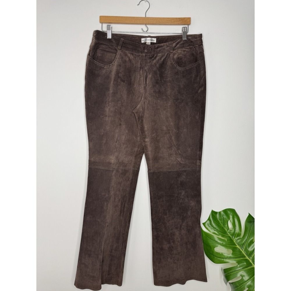 VTG‎ 90s  Bushwacker Straight Leg Pants Size 10 Beige 100% Suede Leather